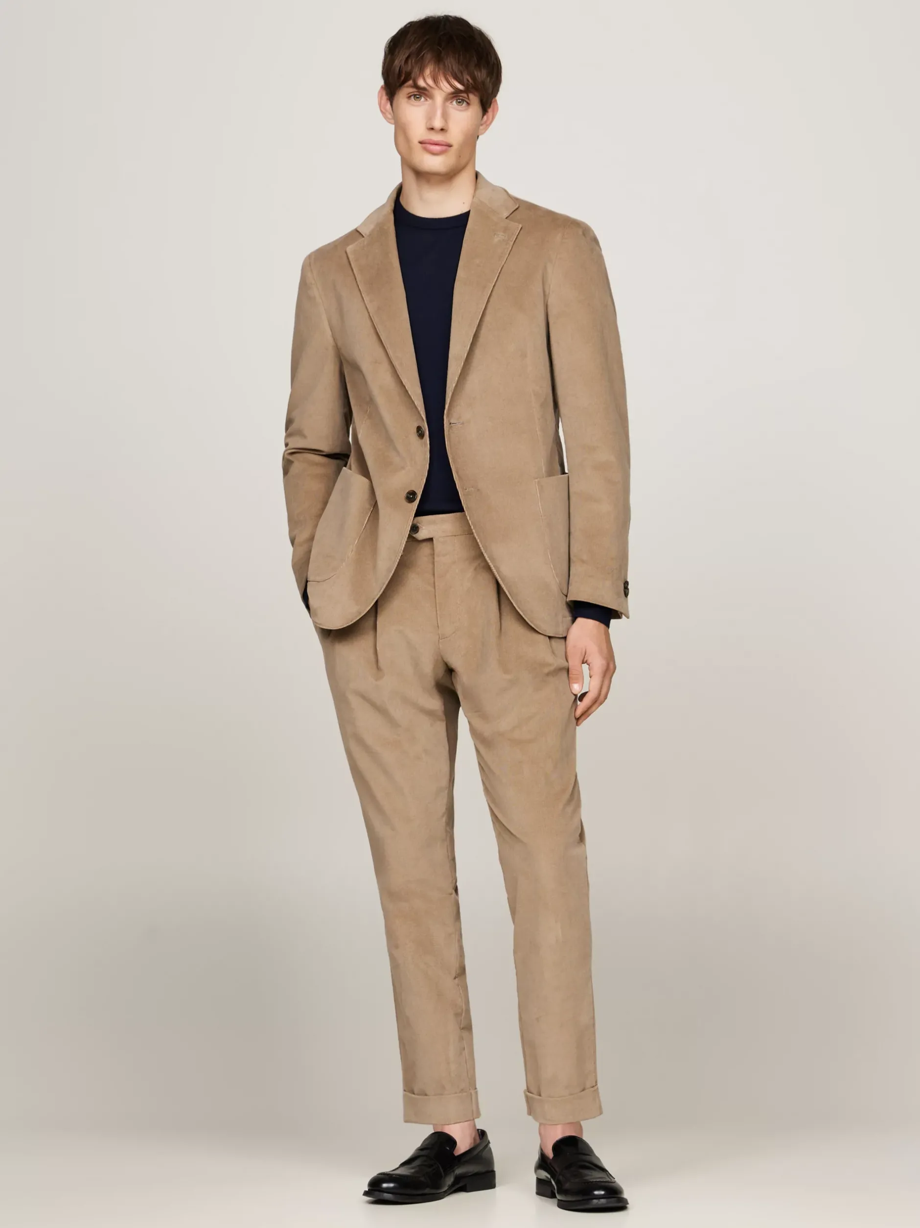 Garnitury I Kostiumy|Marynarki*Tommy Hilfiger Jednorzędowa Marynarka Ze Sztruksu BEIGE