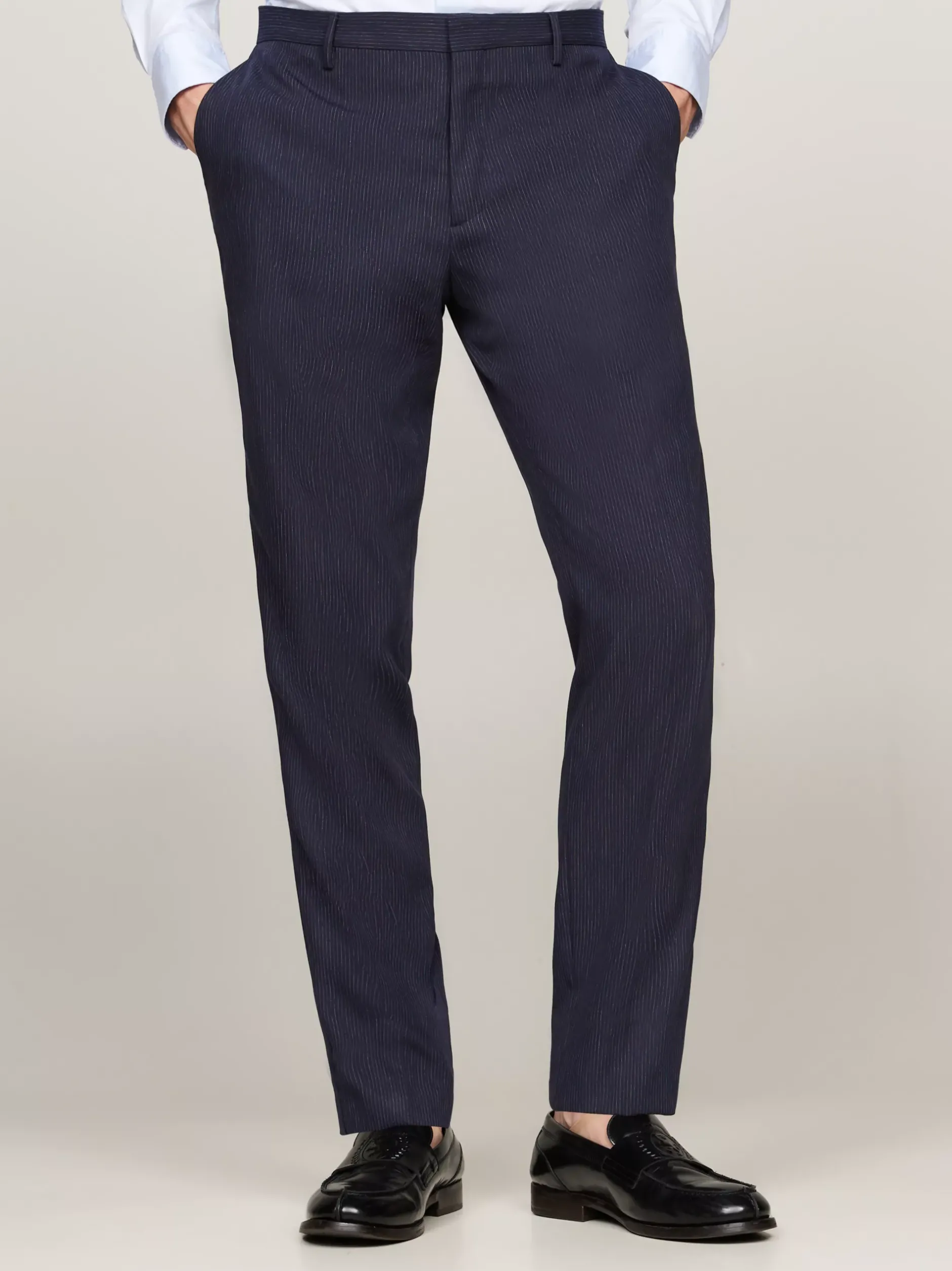 Garnitury I Kostiumy*Tommy Hilfiger Jednorzędowy Dwuczęściowy Garnitur W Prążki BLUE