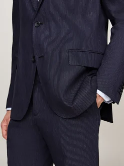 Garnitury I Kostiumy*Tommy Hilfiger Jednorzędowy Dwuczęściowy Garnitur W Prążki BLUE