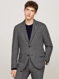 Garnitury I Kostiumy*Tommy Hilfiger Jednorzędowy Dwuczęściowy Garnitur W Prążki GREY