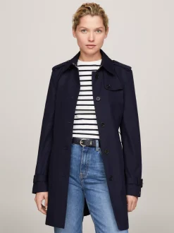 Kurtki & Płaszcze*Tommy Hilfiger Jednorzędowy Trencz MIDNIGHT