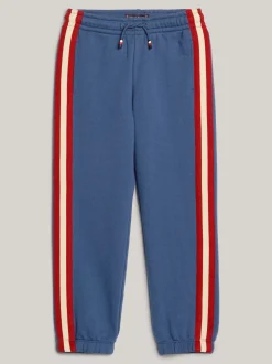 Spodnie I Szorty*Tommy Hilfiger Joggery Hilfiger Monotype Z Paskami Po Bokach AEGEAN SEA