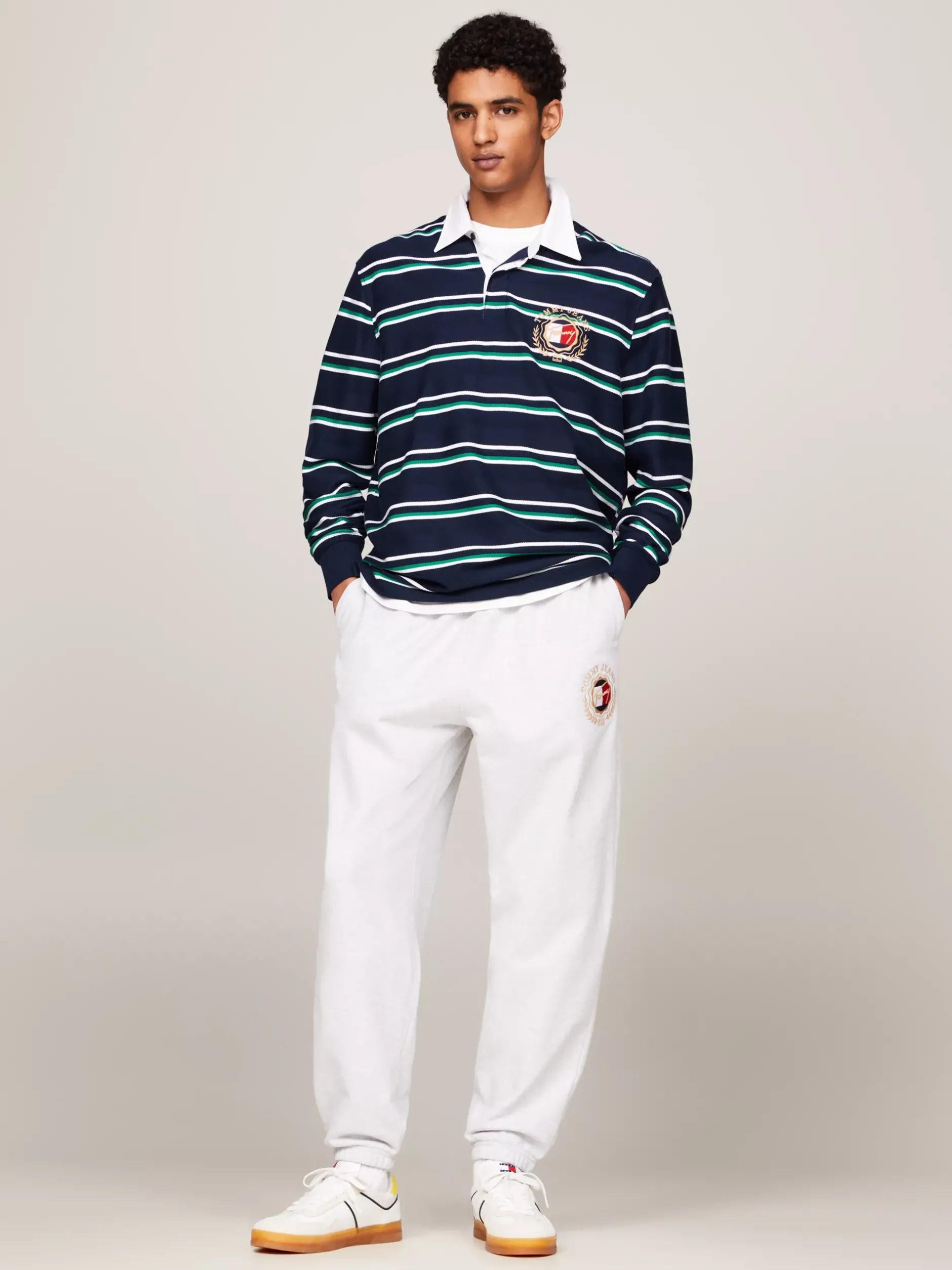 Spodnie*Tommy Hilfiger Joggery O Luźnym Kroju Z Logo Prep Explorer SILVER GREY