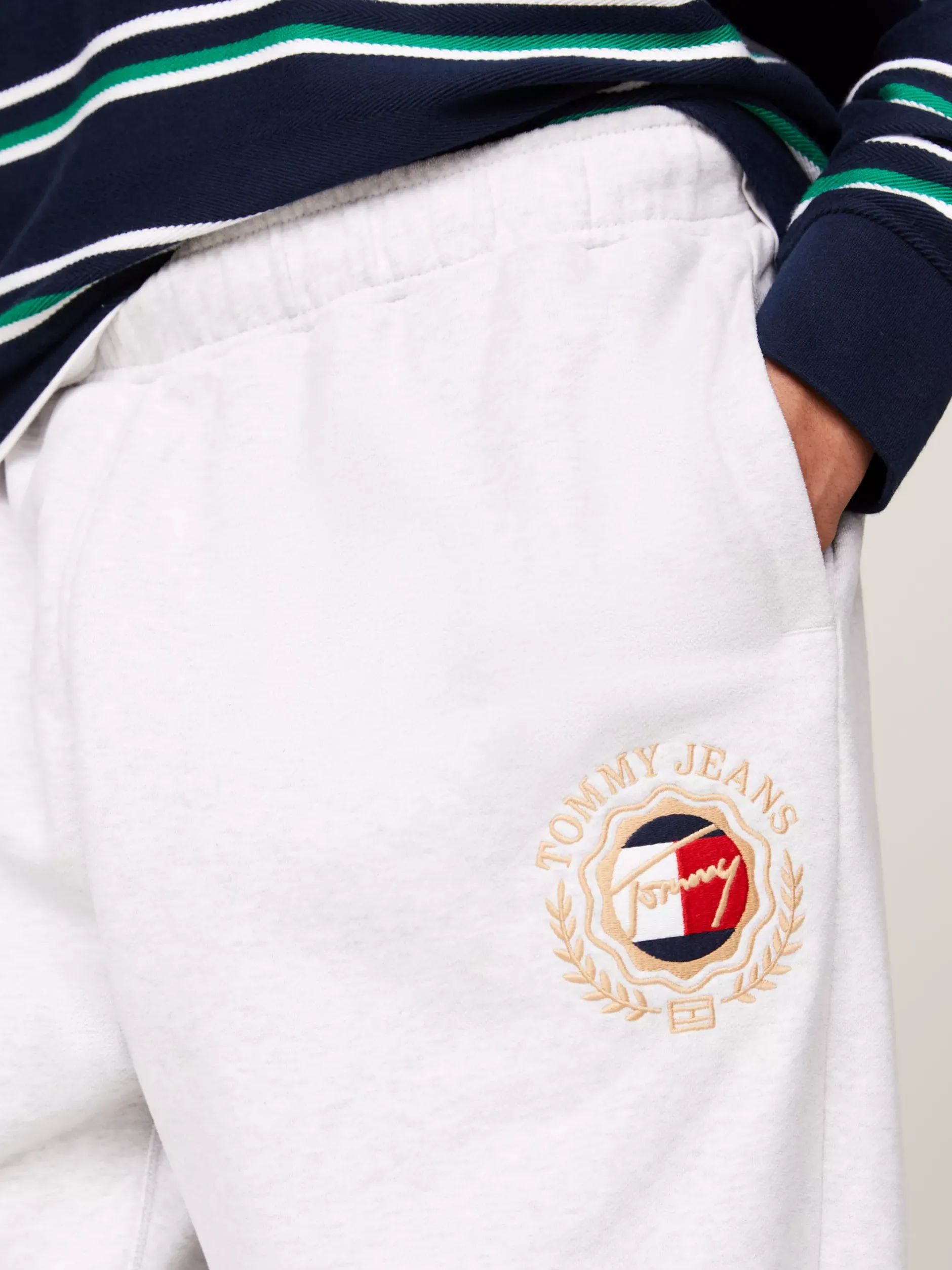 Spodnie*Tommy Hilfiger Joggery O Luźnym Kroju Z Logo Prep Explorer SILVER GREY