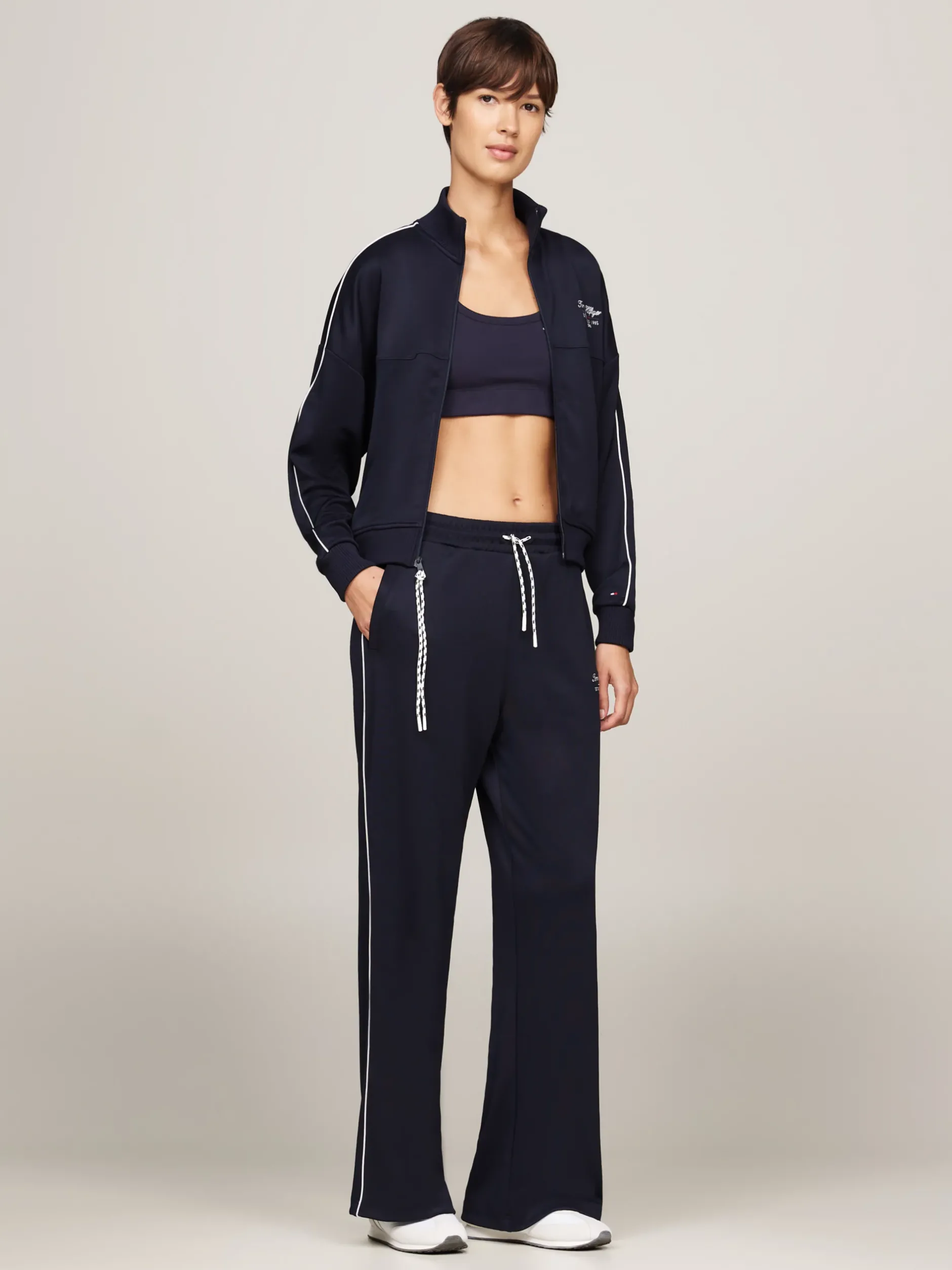 Spodnie*Tommy Hilfiger Joggery Sport Z Szerokimi Nogawkami DESERT SKY