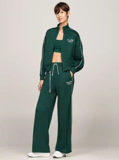 Spodnie*Tommy Hilfiger Joggery Sport Z Szerokimi Nogawkami ORNAMENTAL GREEN