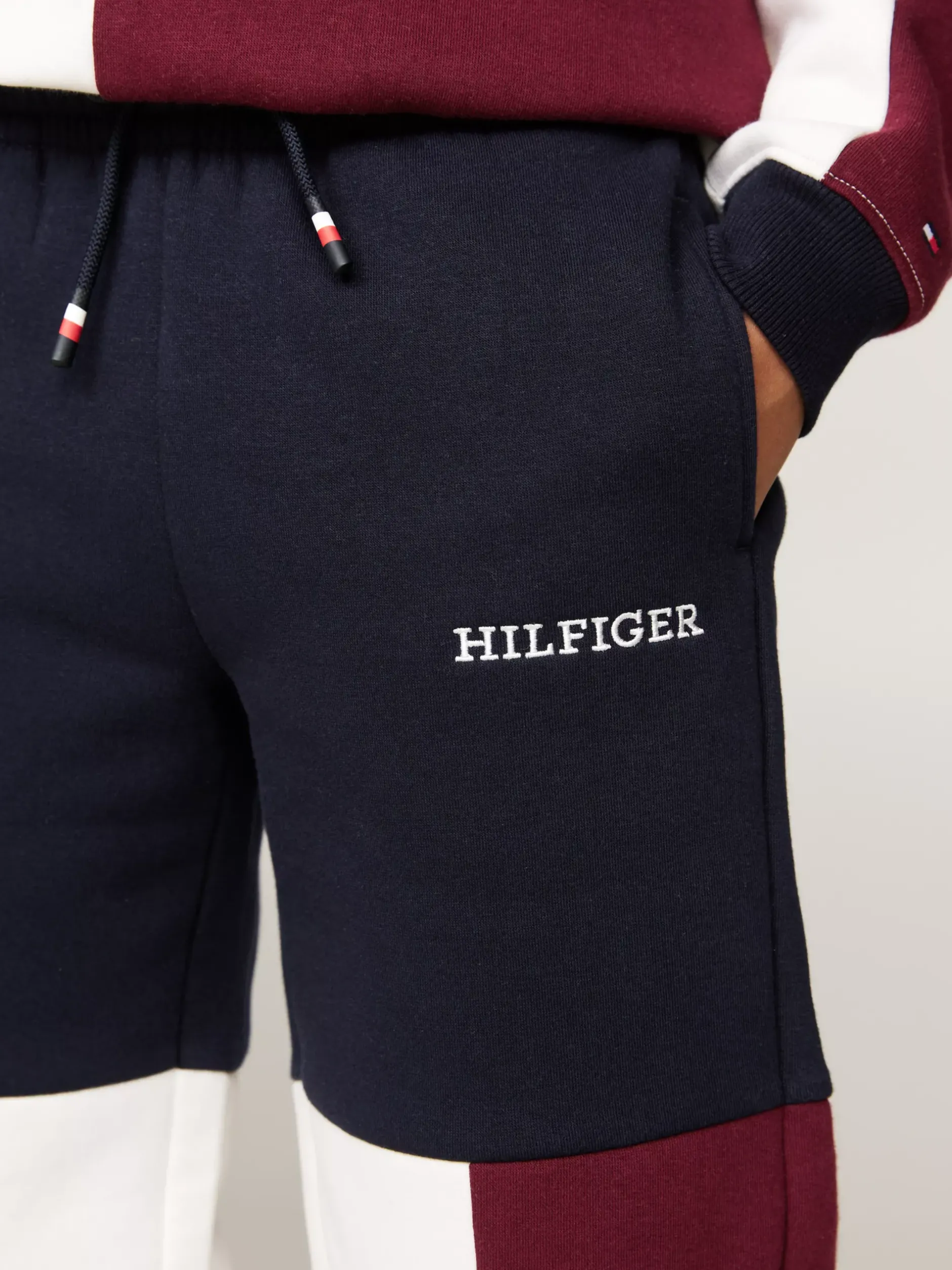 Spodnie I Szorty*Tommy Hilfiger Joggery W Bloki Kolorów Z Mankietami RED WHITE BLUE