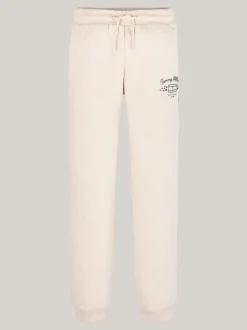 Spodnie, Szorty I Spódnice*Tommy Hilfiger Joggery Z Fakturą I Nadrukiem Z Logo HEATHERED OAT