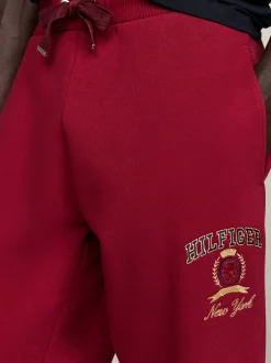 Spodnie*Tommy Hilfiger Joggery Z Haftowanym Emblematem ROUGE