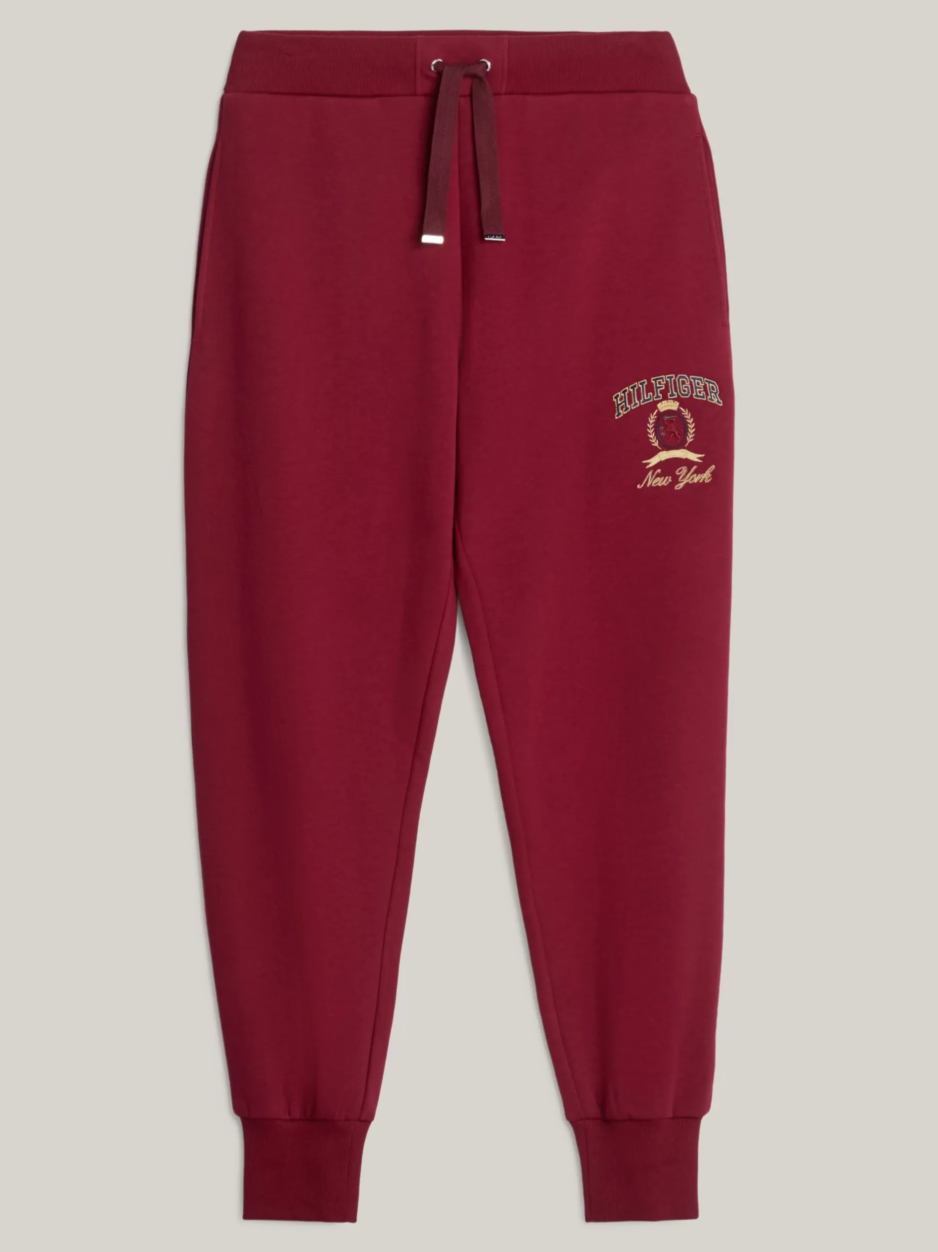Spodnie*Tommy Hilfiger Joggery Z Haftowanym Emblematem ROUGE