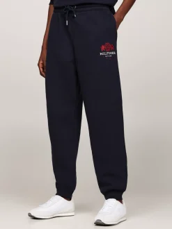 Spodnie*Tommy Hilfiger Joggery Z Mankietami U Dołu I Wyszywanym Logo DESERT SKY