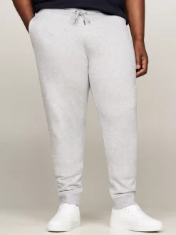 Spodnie*Tommy Hilfiger Joggery Z Mankietami Z Kolekcji Plus LIGHT GREY HEATHER