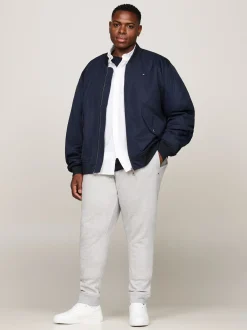 Spodnie*Tommy Hilfiger Joggery Z Mankietami Z Kolekcji Plus LIGHT GREY HEATHER