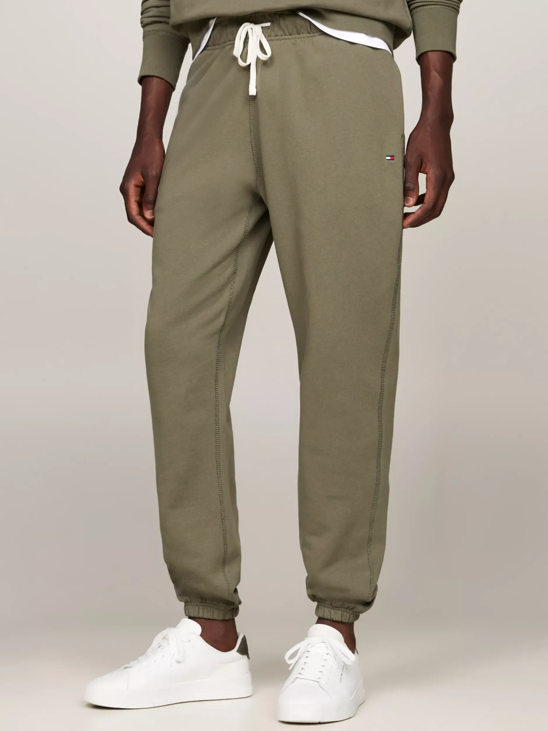 Spodnie*Tommy Hilfiger Joggery Z Mankietami Ze ściągaczem BATTLE GREEN