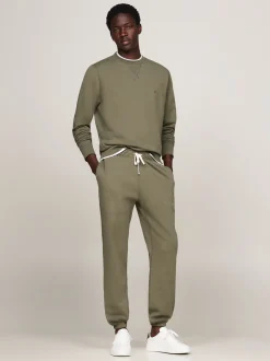 Spodnie*Tommy Hilfiger Joggery Z Mankietami Ze ściągaczem BATTLE GREEN