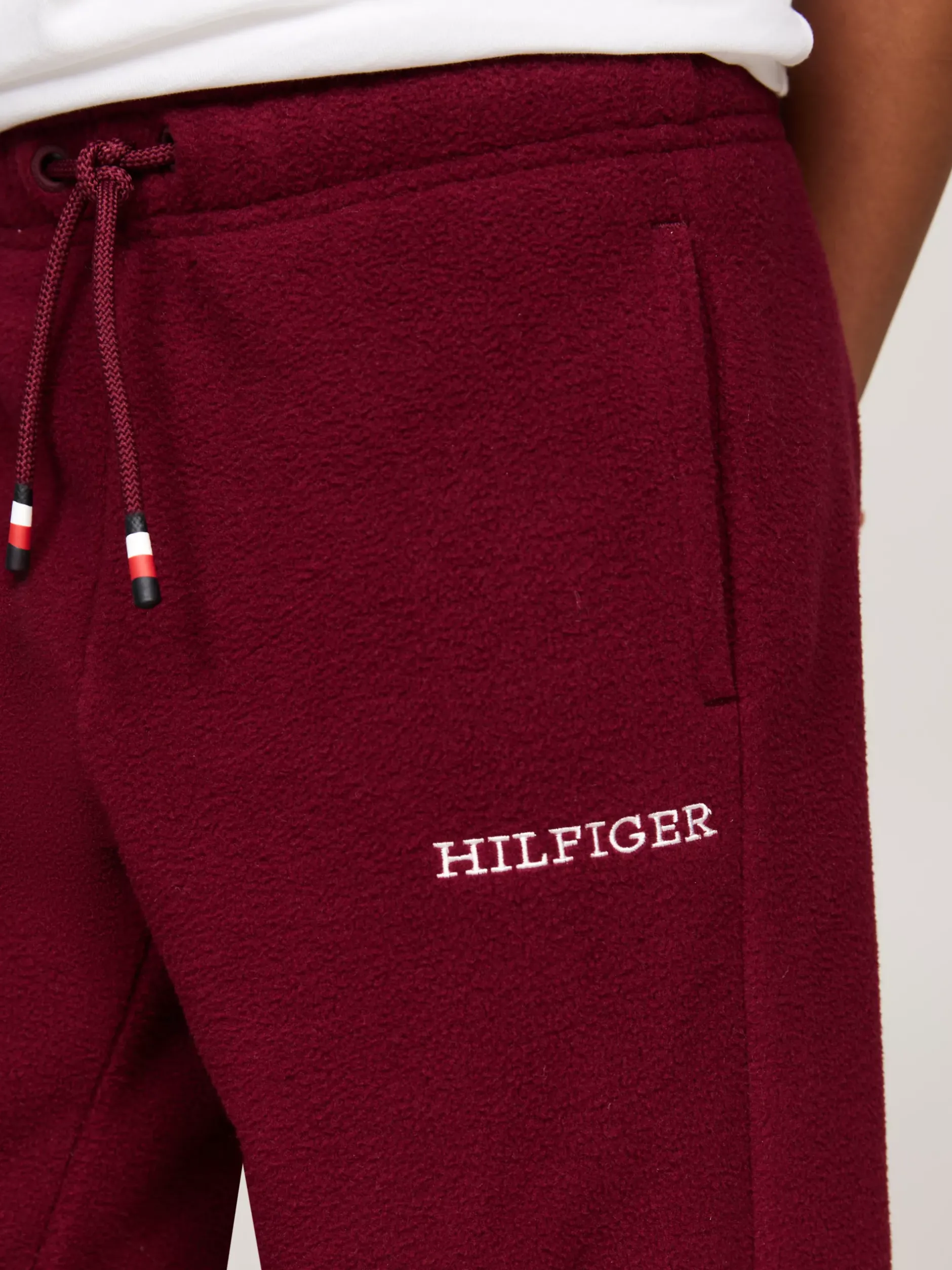 Spodnie I Szorty|Spodnie, Szorty I Spódnice*Tommy Hilfiger Joggery Z Polaru Hilfiger Monotype DEEP ROUGE