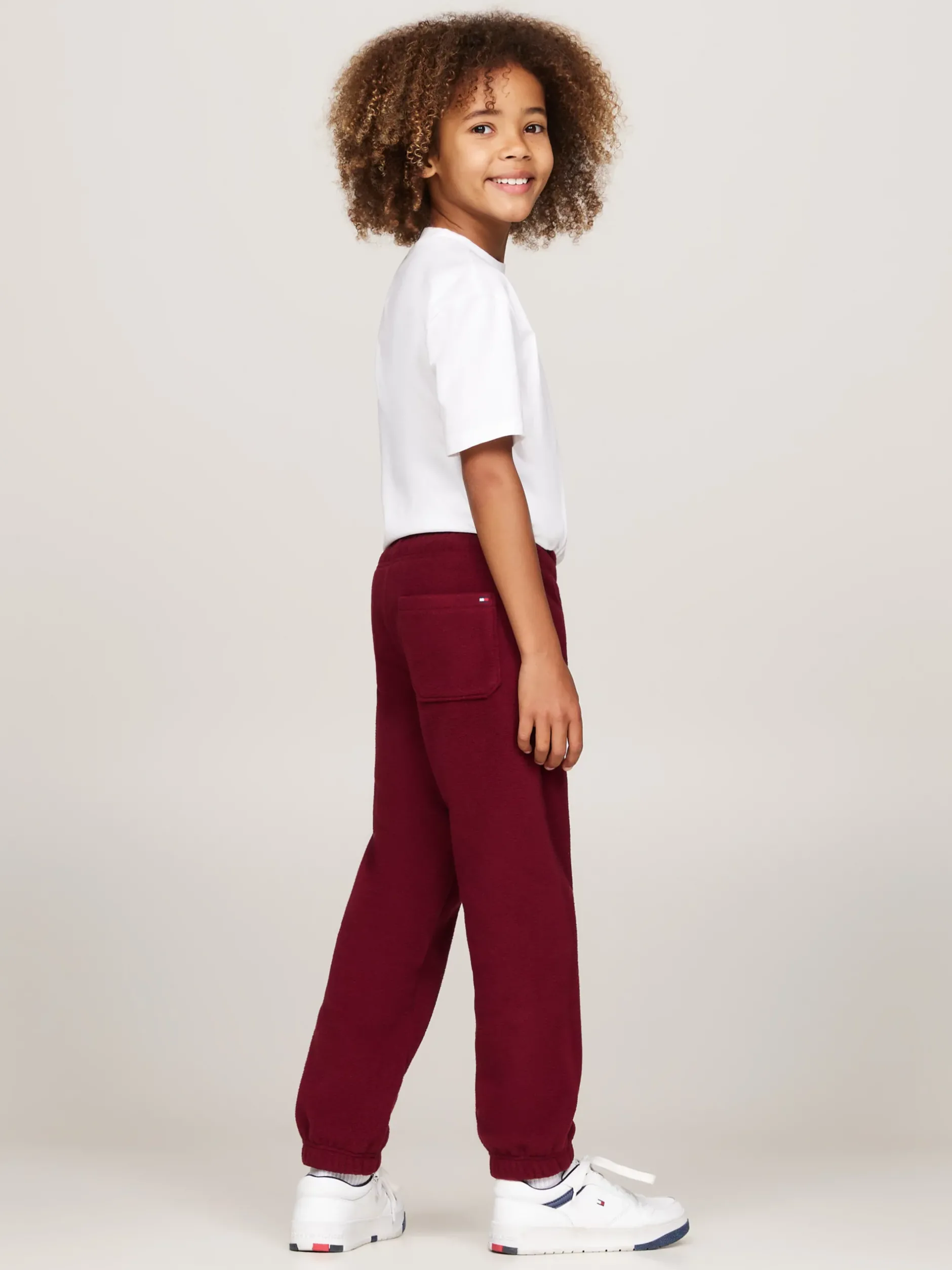 Spodnie I Szorty|Spodnie, Szorty I Spódnice*Tommy Hilfiger Joggery Z Polaru Hilfiger Monotype DEEP ROUGE