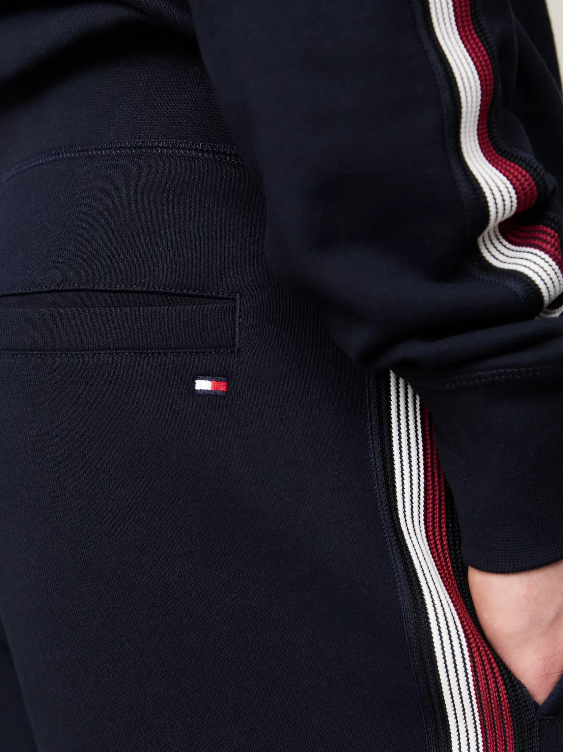Spodnie*Tommy Hilfiger Joggery Z Sygnowaną Tasiemką DESERT SKY