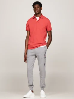Spodnie*Tommy Hilfiger Joggery Z Wyhaftowanym Logo I Mankietami MEDIUM GREY HEATHER
