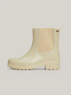 Botki*Tommy Hilfiger Kalosze Na Podeszwie Z Protektorem COUNTRY IVORY