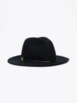 Czapki I Szaliki*Tommy Hilfiger Kapelusz Fedora Z Czystej Wełny SPACE BLUE