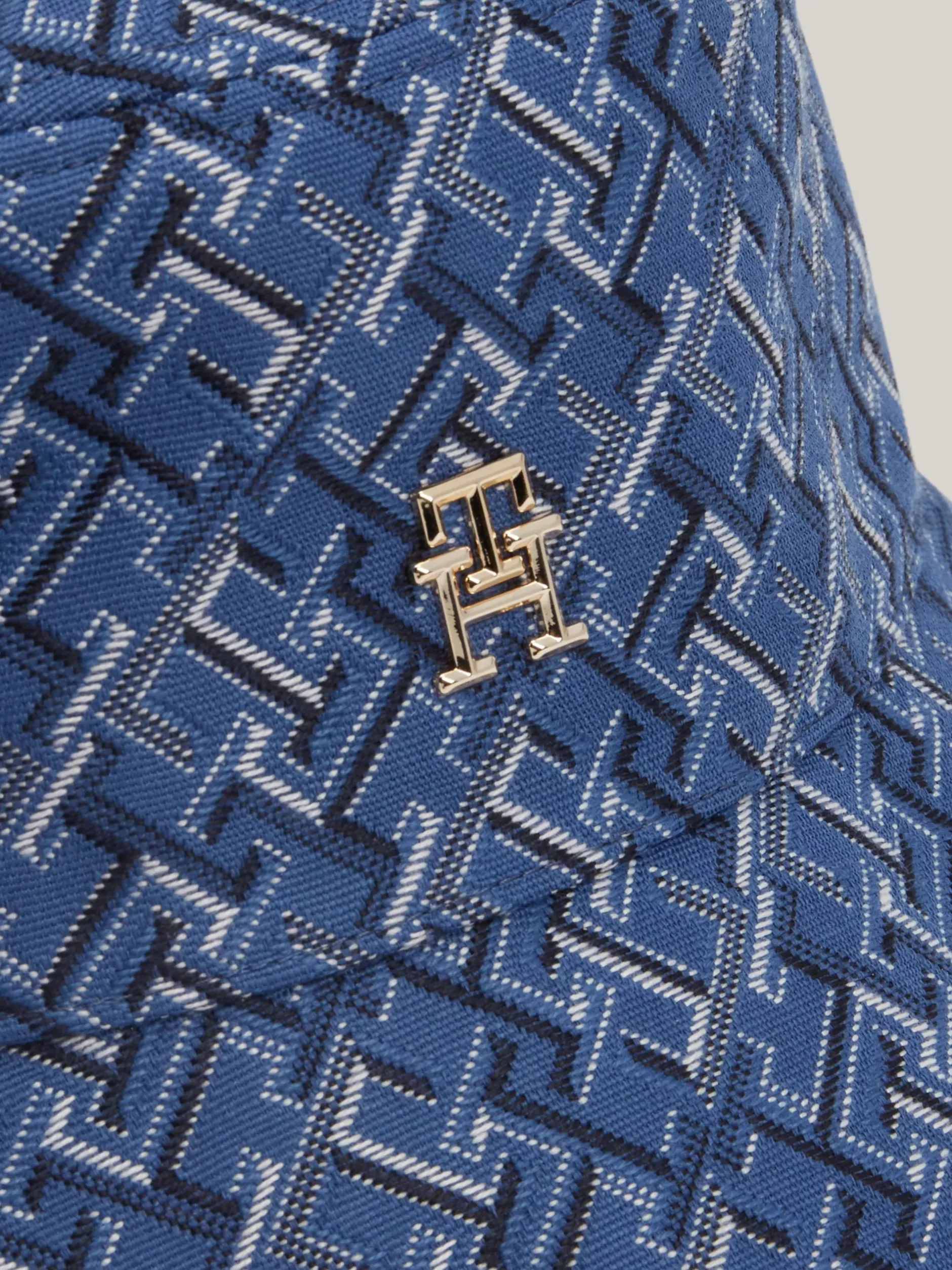 Czapki I Szaliki*Tommy Hilfiger Kapelusz Rybacki Z żakardowym Monogramem TH FOSSIL BLUE
