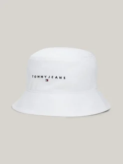 Czapki I Szaliki*Tommy Hilfiger Kapelusz Rybacki Z Wyhaftowanym Logo WHITE