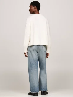 Swetry Z Okrągłym Dekoltem|Kardigany*Tommy Hilfiger Kardigan O Kroju Oversize IVORY PETAL