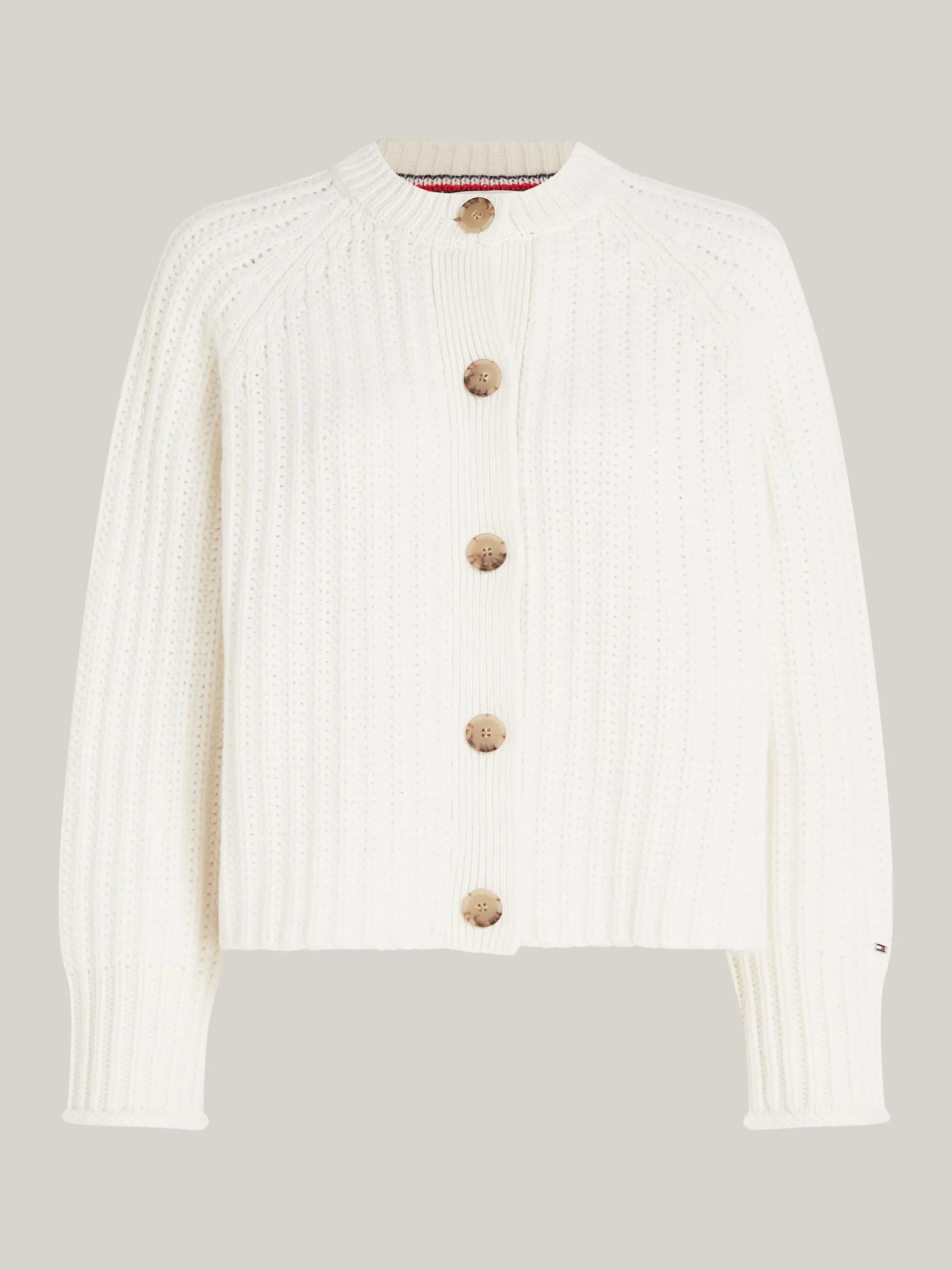 Swetry Z Okrągłym Dekoltem|Kardigany*Tommy Hilfiger Kardigan O Kroju Oversize IVORY PETAL