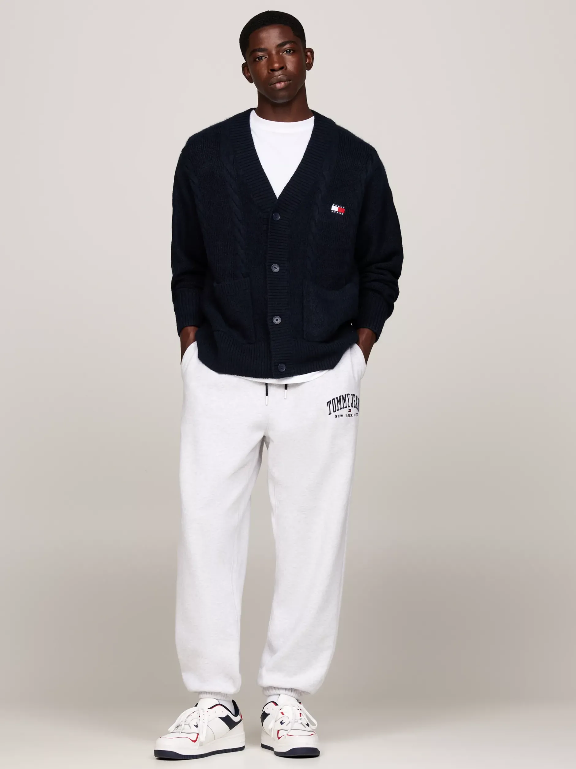 Swetry|Dzianina*Tommy Hilfiger Kardigan O Kroju Pudełkowym Z Naszywką Tommy DARK NIGHT NAVY