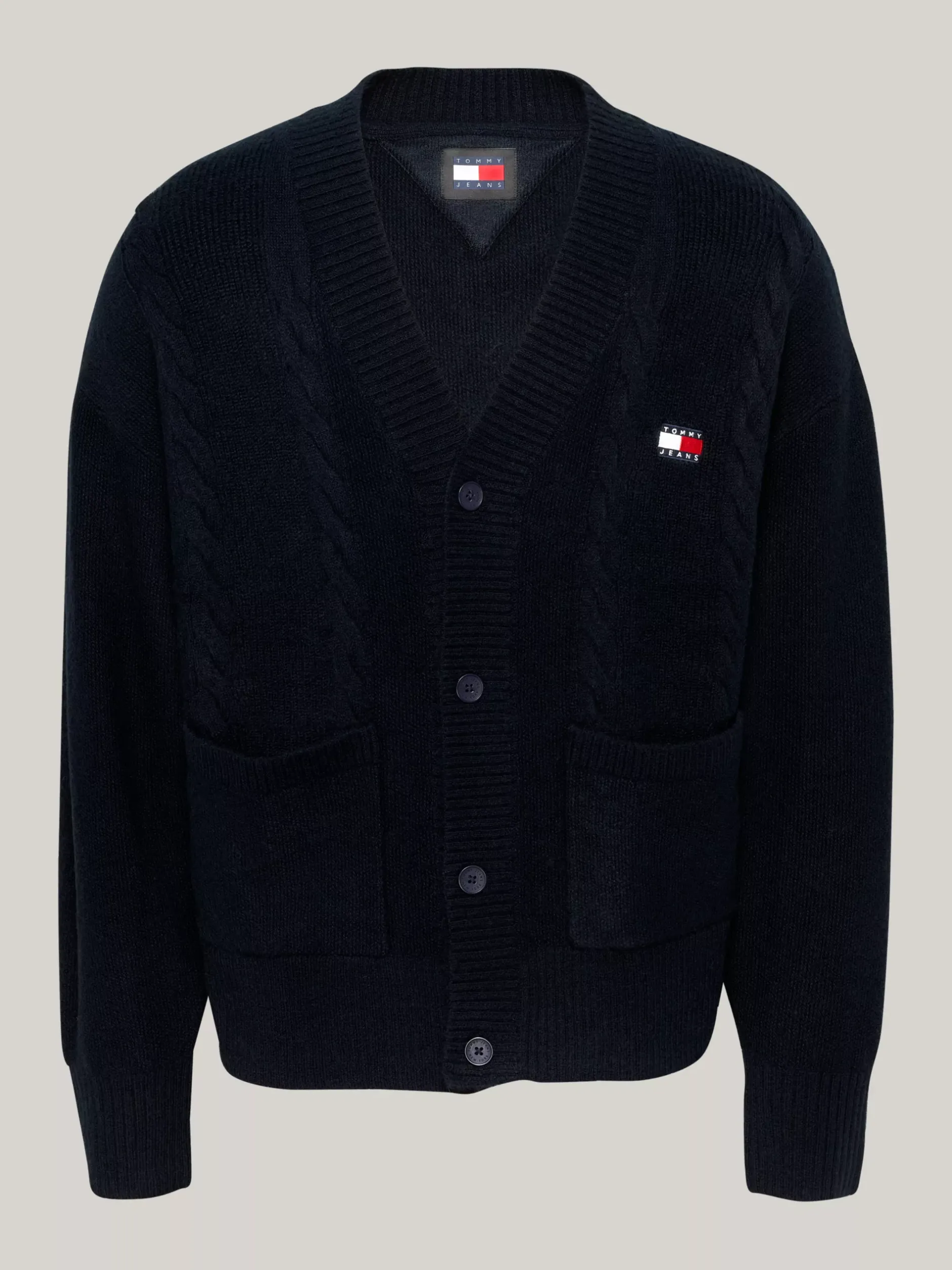 Swetry|Dzianina*Tommy Hilfiger Kardigan O Kroju Pudełkowym Z Naszywką Tommy DARK NIGHT NAVY