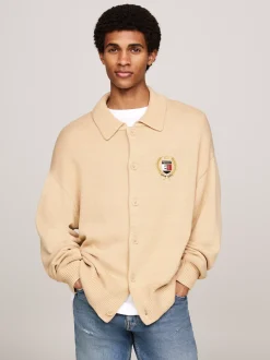 Swetry|Dzianina*Tommy Hilfiger Kardigan O Pudełkowym Kroju Z Domieszką Wełny GENTLE GOLD