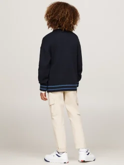 Dzianina*Tommy Hilfiger Kardigan O Splocie Warkoczowym DESERT SKY