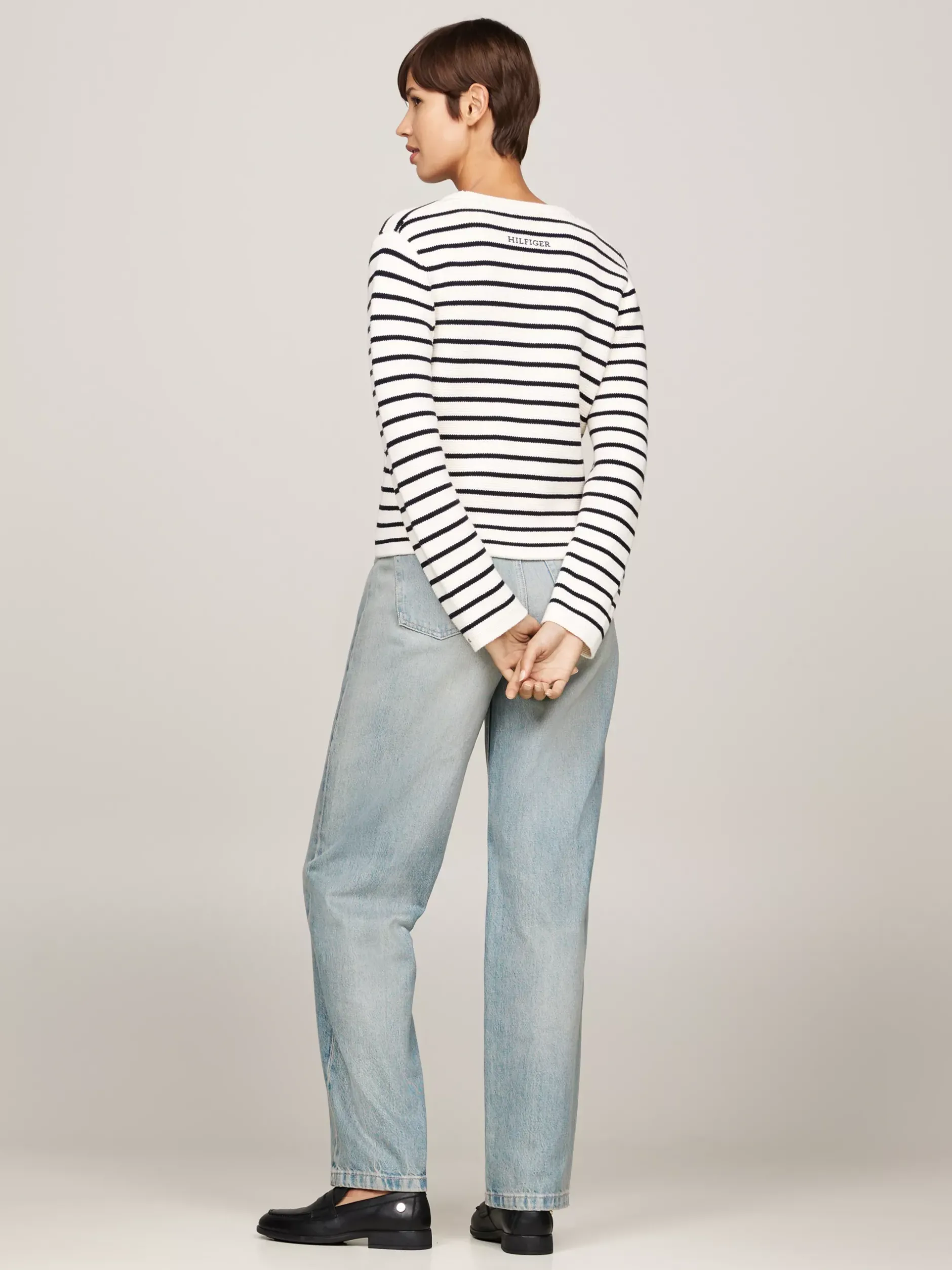 Swetry Z Okrągłym Dekoltem|Kardigany*Tommy Hilfiger Kardigan W Paski Bretońskie BRETON STP/ IVORY PETAL/ DESERT SKY