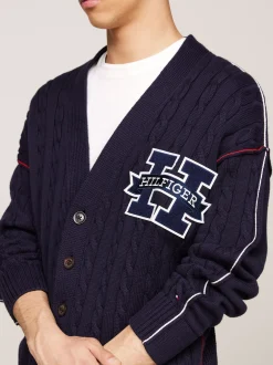 Kardigany|Dzianina*Tommy Hilfiger Kardigan Z Dekoltem W Szpic I Logo DESERT SKY