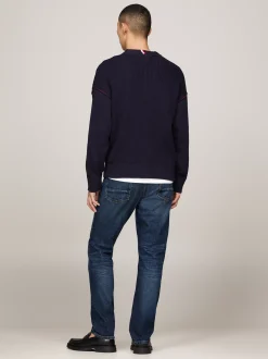 Kardigany|Dzianina*Tommy Hilfiger Kardigan Z Dekoltem W Szpic I Logo DESERT SKY