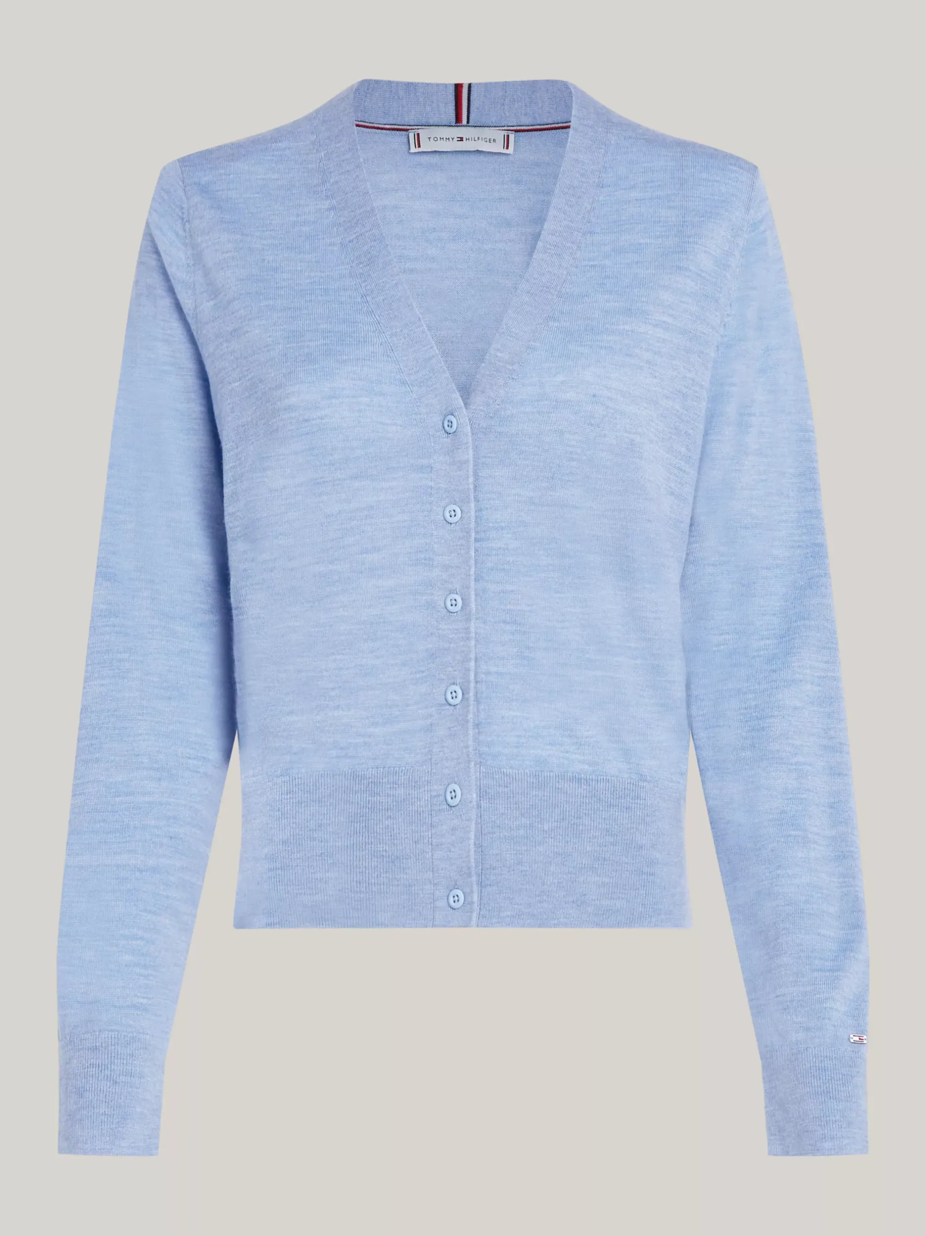 Kardigany|Dzianina*Tommy Hilfiger Kardigan Z Dekoltem W Szpic Z Wełny Z Merynosa VESSEL BLUE