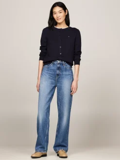 Kardigany|Dzianina*Tommy Hilfiger Kardigan Z Dżerseju Z Okrągłym Dekoltem DESERT SKY