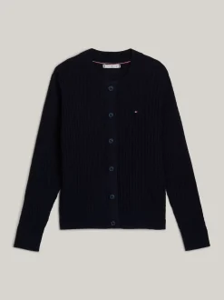 Swetry Z Okrągłym Dekoltem|Swetry*Tommy Hilfiger Kardigan Z Okrągłym Dekoltem Adaptive DESERT SKY