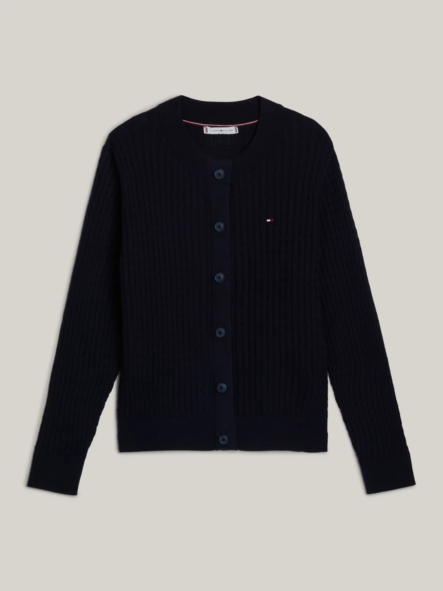 Swetry Z Okrągłym Dekoltem|Swetry*Tommy Hilfiger Kardigan Z Okrągłym Dekoltem Adaptive DESERT SKY