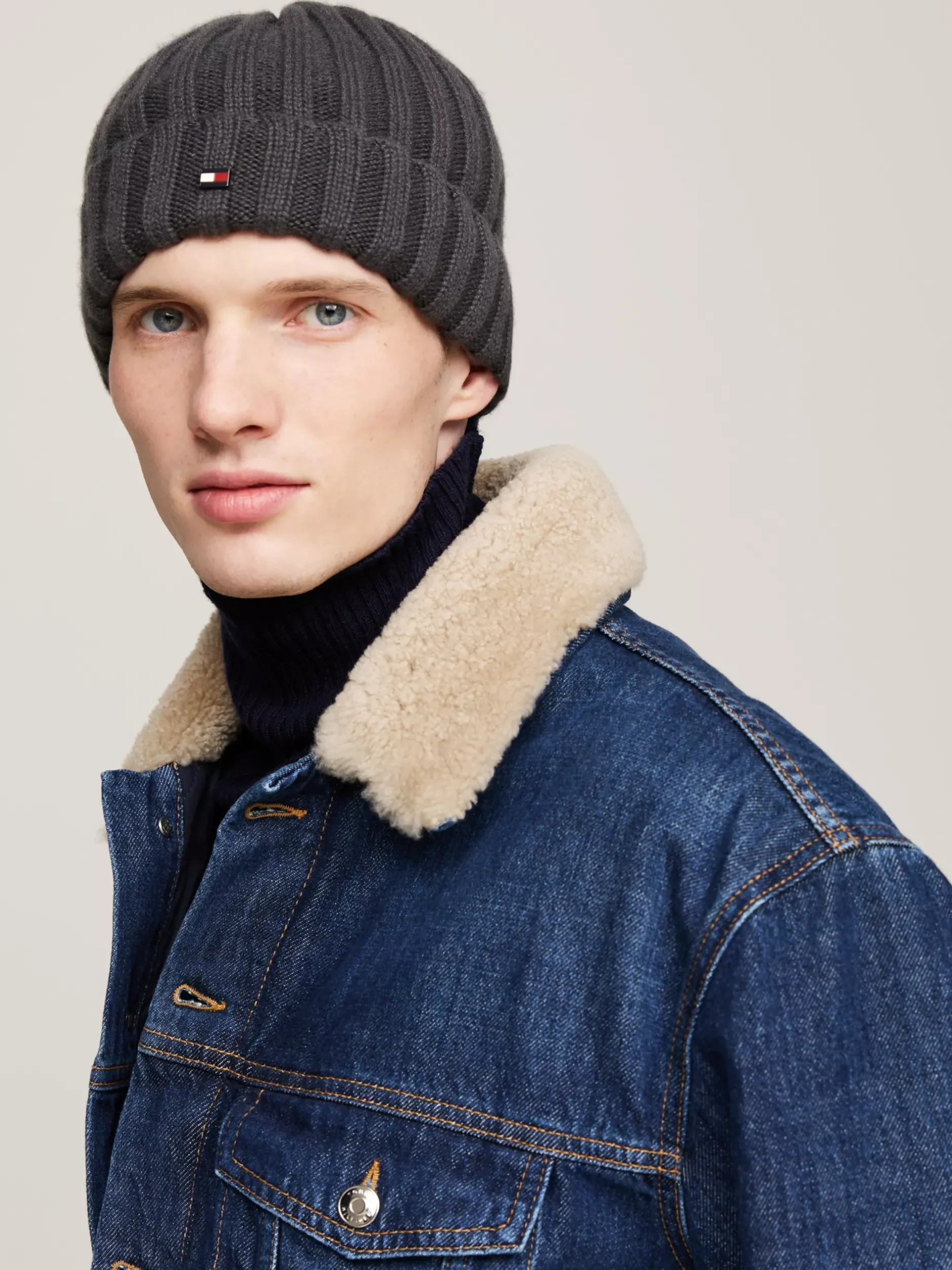 Czapki|Czapki I Szaliki*Tommy Hilfiger Kaszmirowa Czapka Typu Beanie DARK GREY