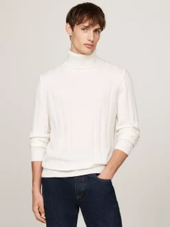 Swetry Z Golfem|Swetry*Tommy Hilfiger Kaszmirowy Sweter Smart Casual Z Golfem IVORY