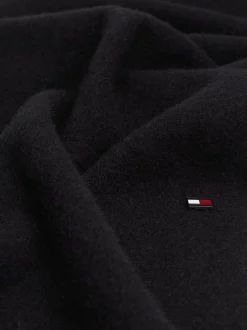 Czapki I Szaliki*Tommy Hilfiger Kaszmirowy Szalik Z Emaliowaną Flagą BLACK
