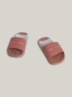 Obuwie I Akcesoria*Tommy Hilfiger Klapki Basenowe Z Motywem Pasków I Logo ANTIQUE ROSE