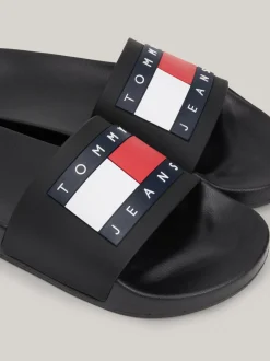 Sandały I Japonki*Tommy Hilfiger Klapki Basenowe Z Tłoczonym Logo BLACK