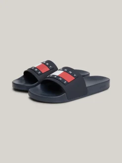 Sandały I Japonki*Tommy Hilfiger Klapki Basenowe Z Tłoczonym Logo DARK NIGHT NAVY