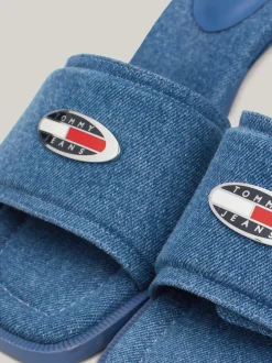 Sandały*Tommy Hilfiger Klapki Jeansowe Na Obcasie Klockowym DENIM