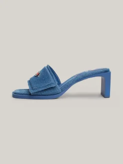 Sandały*Tommy Hilfiger Klapki Jeansowe Na Obcasie Klockowym DENIM