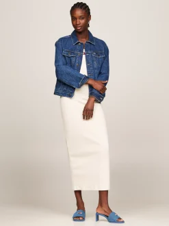 Sandały*Tommy Hilfiger Klapki Jeansowe Na Obcasie Klockowym DENIM