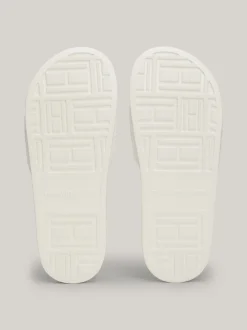 Sandały*Tommy Hilfiger Klapki Kąpielowe Z Monogramem TH ANCIENT WHITE